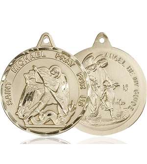 0201RKT <br/>14kt Gold St. Michael the Archangel Medal
