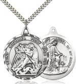 0201RSS/24S <br/>Sterling Silver St. Michael the Archangel Pendant