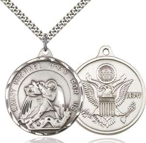 0201SS2/24S <br/>Sterling Silver St. Michael / Army Pendant