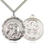 0201SS5/24S <br/>Sterling Silver St. Michael / Nat'l Guard Pendant