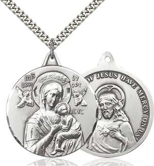 0203HSS/24S <br/>Sterling Silver O/L of Perpetual Help Pendant