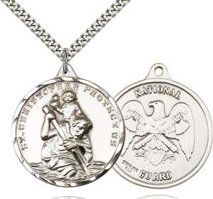 0203SS5/24S <br/>Sterling Silver St. Christopher Pendant