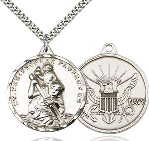 0203SS6/24S <br/>Sterling Silver St. Christopher Pendant