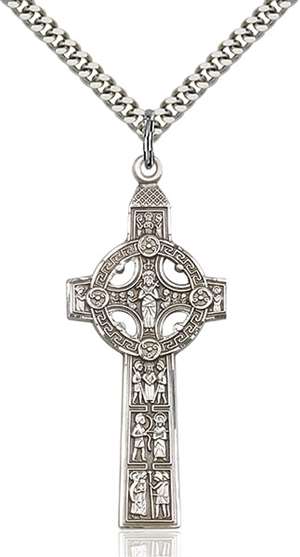 0255SS/24S <br/>Sterling Silver Scriptures Cross Pendant