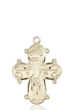 0264KT <br/>14kt Gold Christine Cross Medal