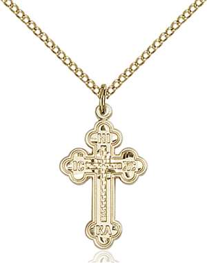 0272GF/18GF <br/>Gold Filled Russian Cross Pendant