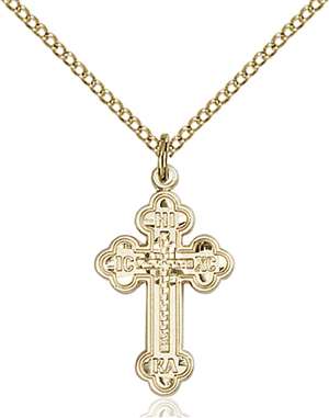 0272GF/18GF <br/>Gold Filled Russian Cross Pendant