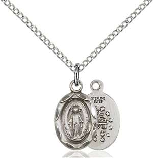0301MSS/18SS <br/>Sterling Silver Miraculous Pendant