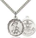0341SS2/24S <br/>Sterling Silver Guardian Angel / Army Pendant