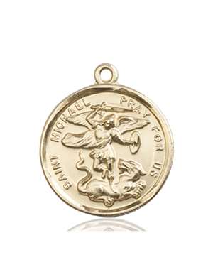 0342KT <br/>14kt Gold St. Michael the Archangel Medal