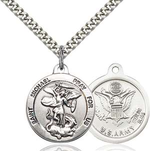 0342SS2/24S <br/>Sterling Silver St. Michael the Archangel Pendant