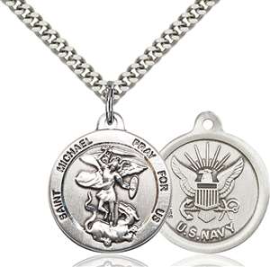 0342SS6/24S <br/>Sterling Silver St. Michael the Archangel Pendant