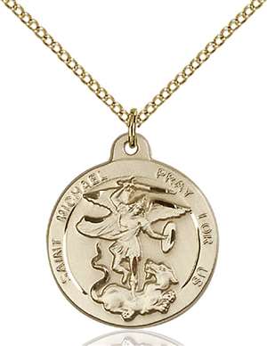 0343GF/18GF <br/>Gold Filled St. Michael the Archangel Pendant