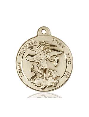 0343KT <br/>14kt Gold St. Michael the Archangel Medal