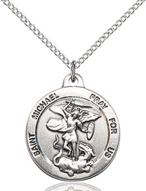 0343SS/18SS <br/>Sterling Silver St. Michael the Archangel Pendant