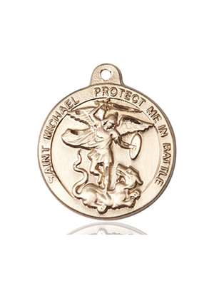0344KT <br/>14kt Gold St. Michael the Archangel Medal
