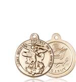 0344KT2 <br/>14kt Gold St. Michael the Archangel Medal