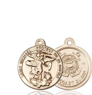 0344KT3 <br/>14kt Gold St. Michael the Archangel Medal