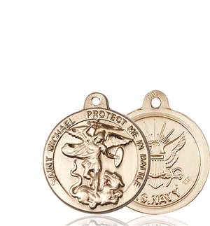 0344KT6 <br/>14kt Gold St. Michael the Archangel Medal
