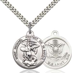0344SS2/24S <br/>Sterling Silver St. Michael the Archangel Pendant