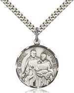 0409SS/24S <br/>Sterling Silver St. Raphael the Archangel Pendant