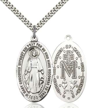 0453SS/24S <br/>Sterling Silver Miraculous Pendant