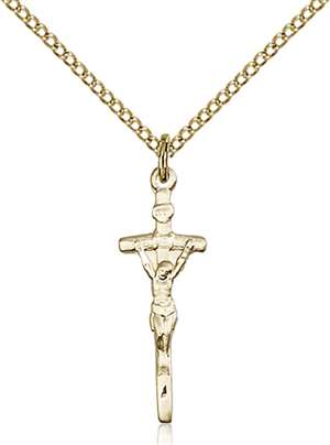 0563GF/18GF <br/>Gold Filled Papal Crucifix Pendant