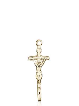 0563KT <br/>14kt Gold Papal Crucifix Medal