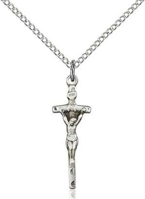 0563SS/18SS <br/>Sterling Silver Papal Crucifix Pendant