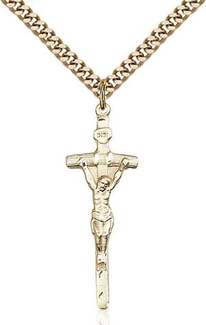 0564GF/24G <br/>Gold Filled Papal Crucifix Pendant