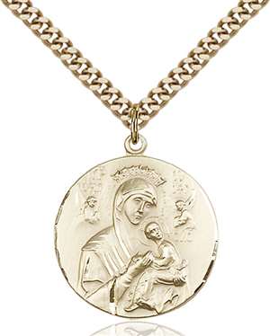 0567GF/24G <br/>Gold Filled O/L of Perpetual Help Pendant