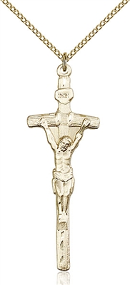 0569GF/18GF <br/>Gold Filled Papal Crucifix Pendant