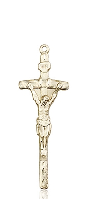 0569KT <br/>14kt Gold Papal Crucifix Medal