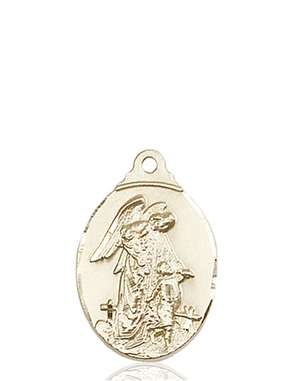 0599EKT <br/>14kt Gold Guardian Angel Medal