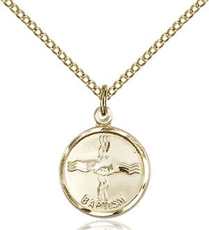 0601BAGF/18GF <br/>Gold Filled Baptism Pendant