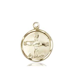 0601BAKT <br/>14kt Gold Baptism Medal