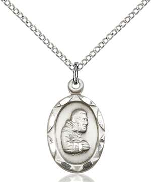 0612PISS/18SS <br/>Sterling Silver St. Pio of Pietrelcina Pendant