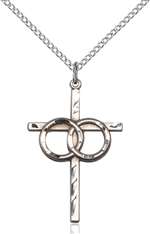0671SS/18SS <br/>Sterling Silver Wedding Rings Cross Pendant