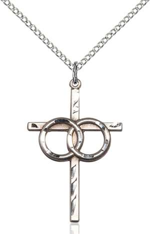 0671SS/18SS <br/>Sterling Silver Wedding Rings Cross Pendant