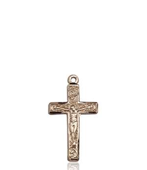 0672KT <br/>14kt Gold Crucifix Medal