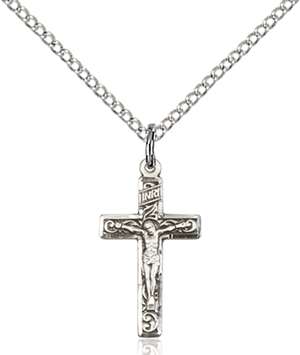 0672SS/18SS <br/>Sterling Silver Crucifix Pendant