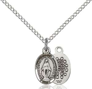 0702MSS/18SS <br/>Sterling Silver Miraculous Pendant