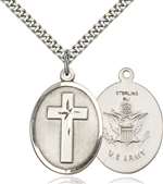 0783SS2/24S <br/>Sterling Silver Cross / Army Pendant