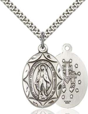 0801MSS/24S <br/>Sterling Silver Miraculous Pendant