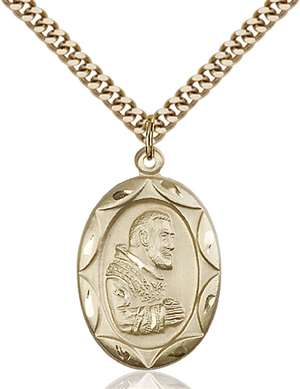 0801PIGF/24G <br/>Gold Filled St. Pio of Pietrelcina Pendant