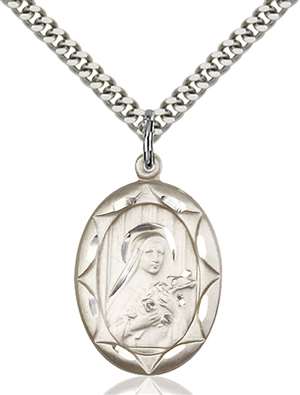 0801TSS/24S <br/>Sterling Silver St. Theresa Pendant