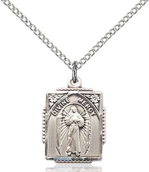 0804DMSS/18SS <br/>Sterling Silver Divine Mercy Pendant