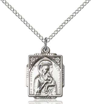 0804HSS/18SS <br/>Sterling Silver O/L of Perpetual Help Pendant