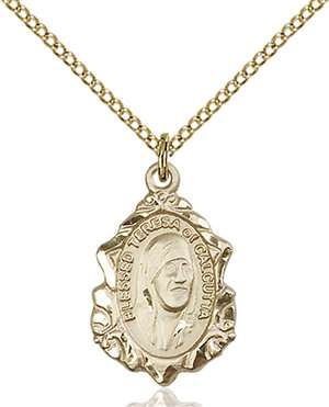 0812GF/18GF <br/>Gold Filled Blessed Teresa of Calcutta Pendant