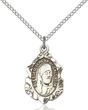 0812SS/18SS <br/>Sterling Silver Blessed Teresa of Calcutta Pendant